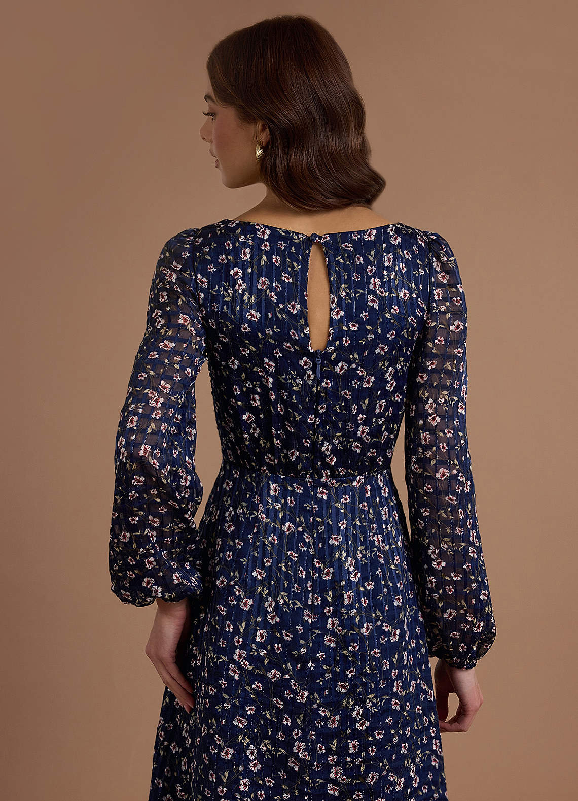 Edith Floral Gingham Midi Dress image4