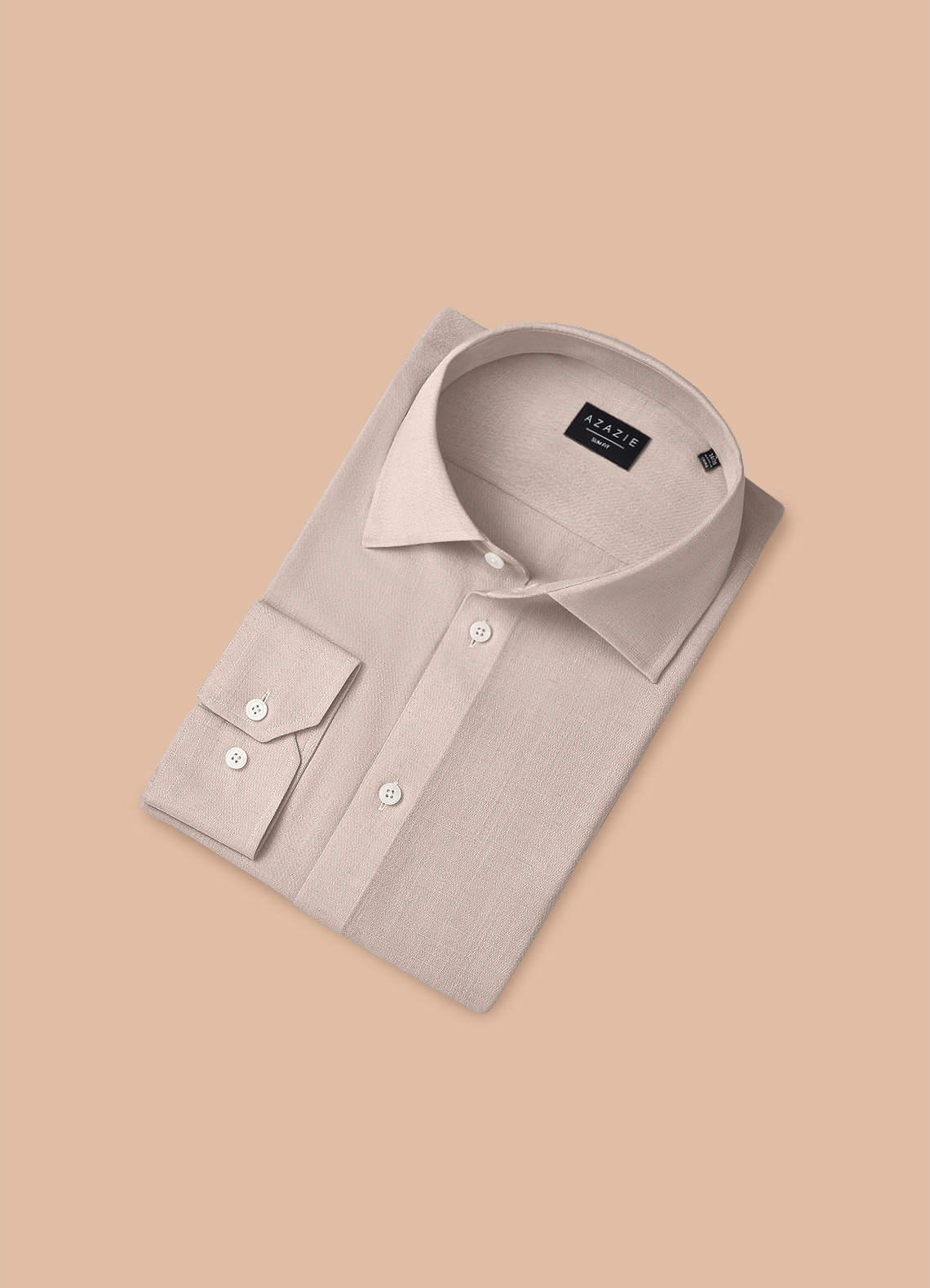 front Grant Cream Linen Blend Dress Shirt