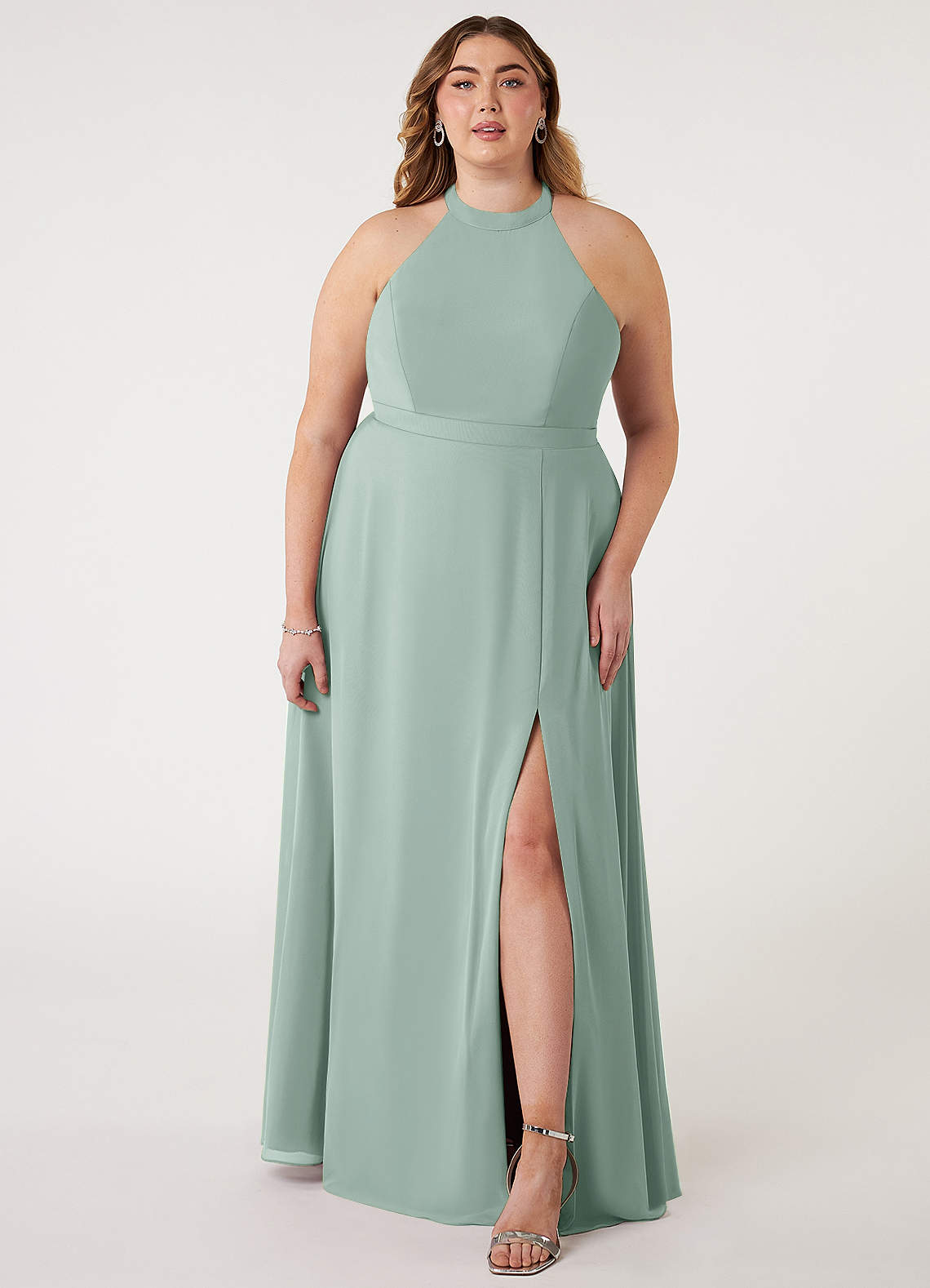 Azazie Clarice Agave Chiffon Bridesmaid Dresses | Azazie