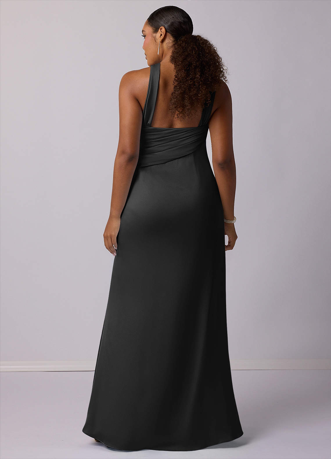 Barbie ♥ Azazie Bridesmaid Dresses Mermaid One Shoulder Stretch Satin Floor-Length Dress image6