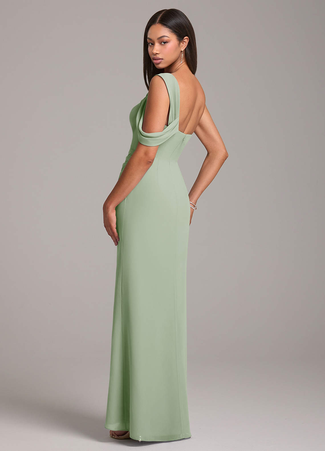 sachin and babi light blue dress Strapless Ivory Chiffon Cathedral Train Wedding Dress