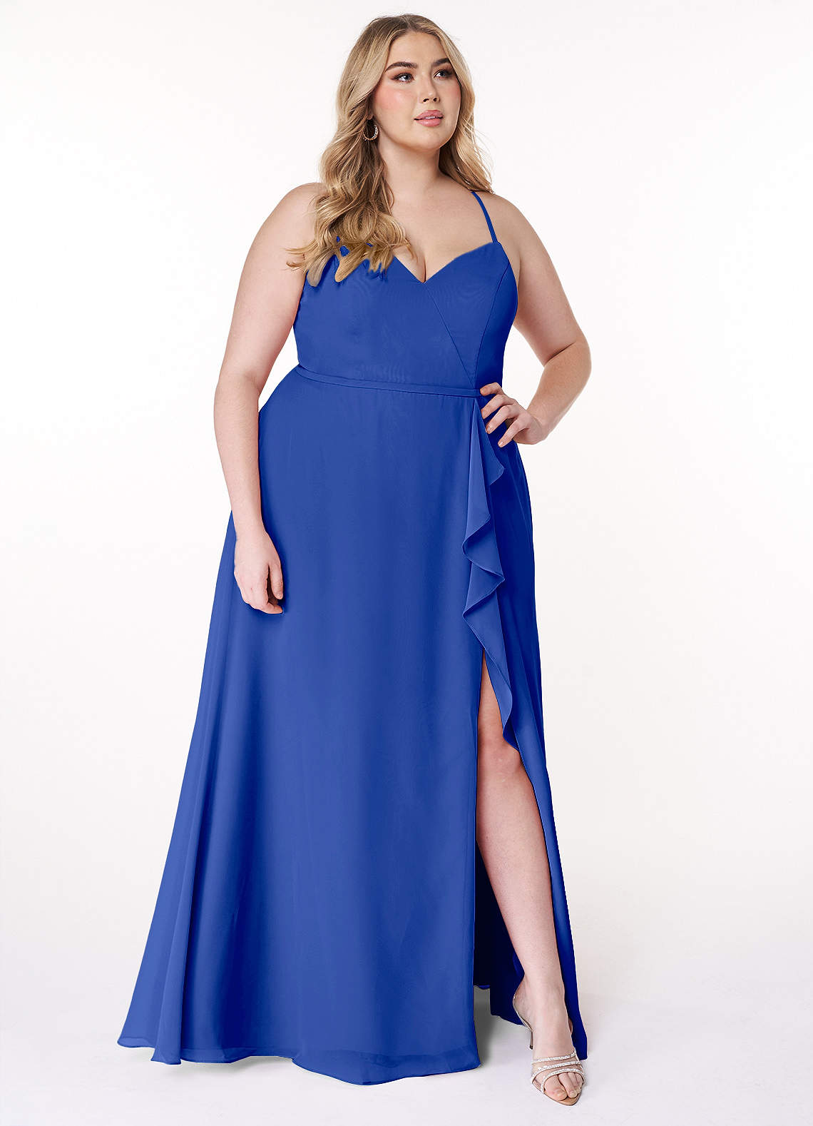 Azazie A-Line V-Neck Floor-Length Chiffon Bridesmaid Dresses - Royal Blue Azazie A-Line V-Neck Floor-Length Chiffon Bridesmaid Dresses - Royal Blue