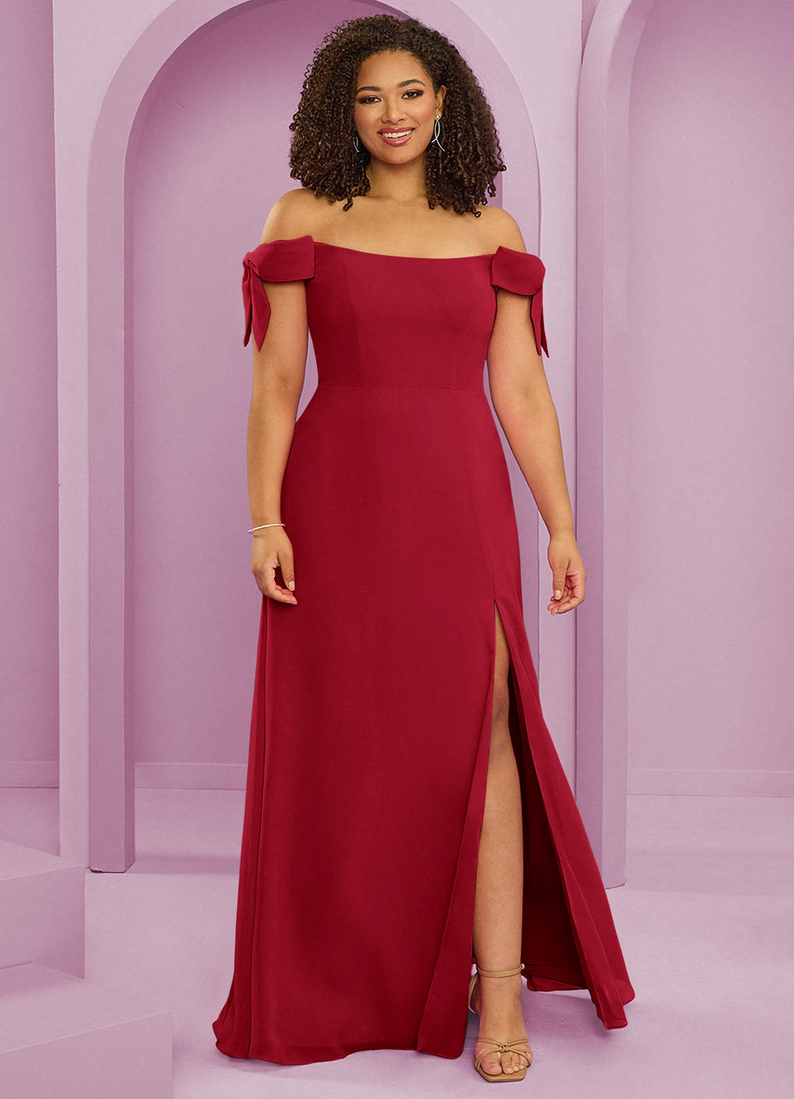 Barbie ♥ Azazie Final Sale Dusty Sage A-Line Off the Shoulder Chiffon Convertible Dress image1