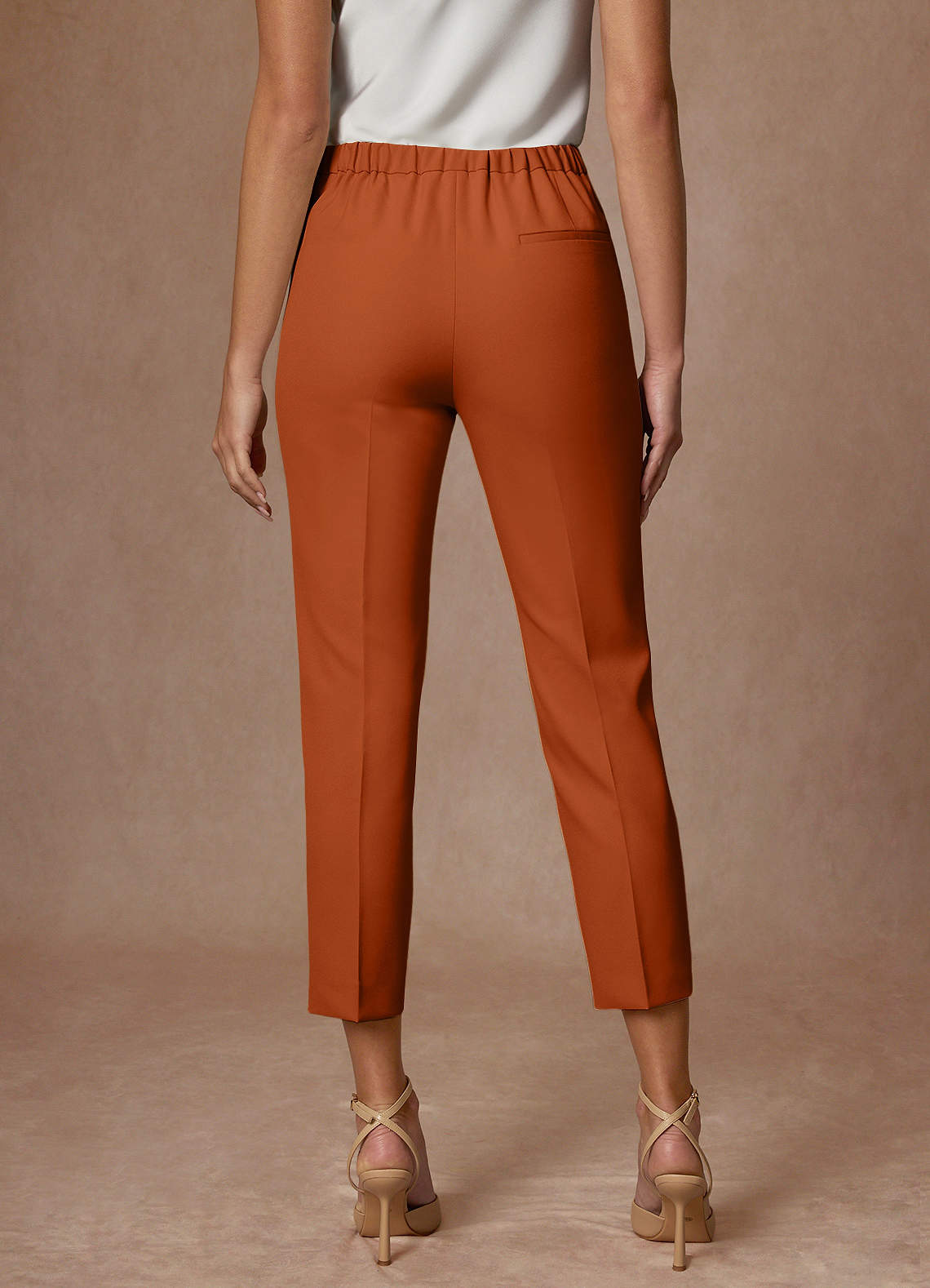 front Kennedy Burnt Orange Refined Weave Performance Pants Suit
