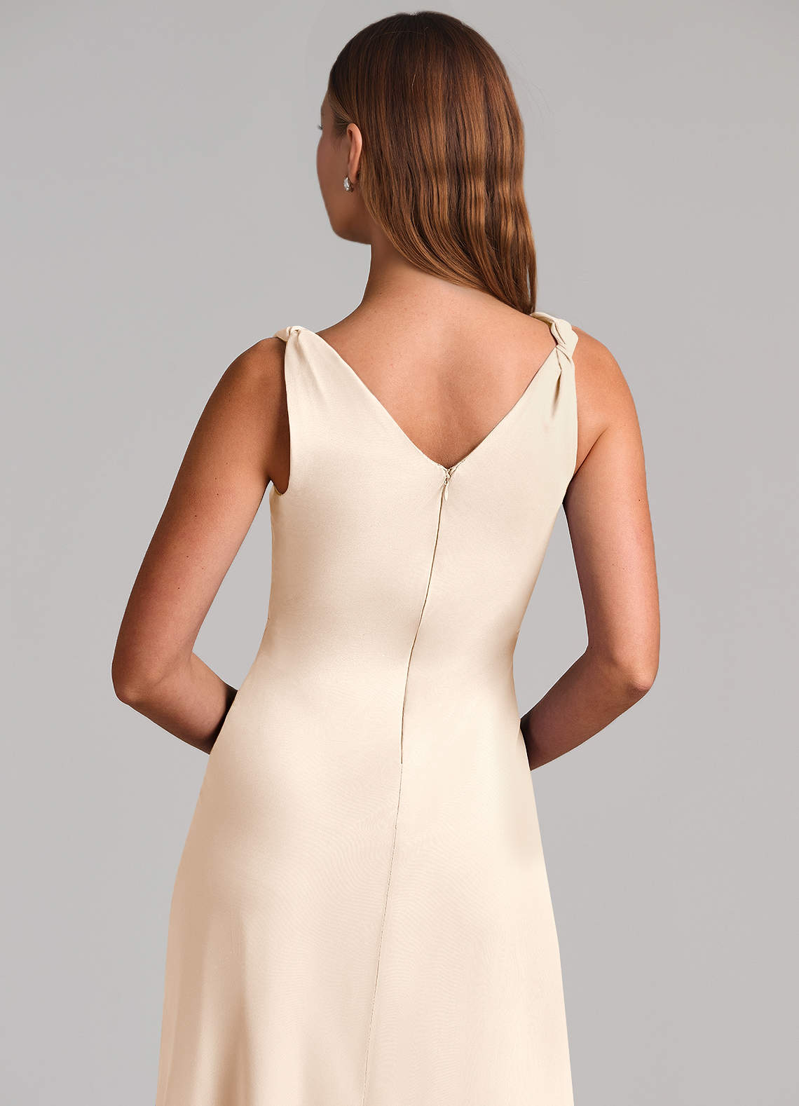 Azazie Nerine Brudtärnklänningar Klä av A-Linje i Chiffong Plisserad Vit Alabaster image6