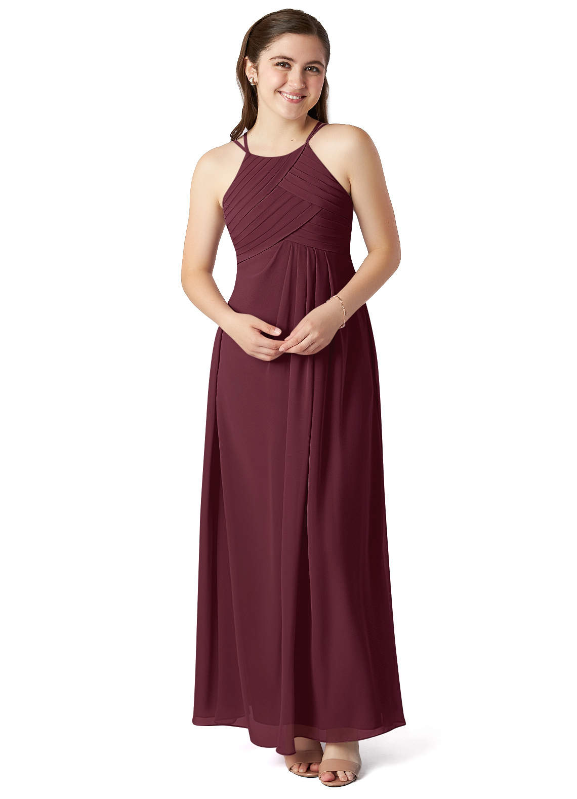 Cabernet Azazie Ginger Allure JBD Junior Bridesmaid Dresses | Azazie