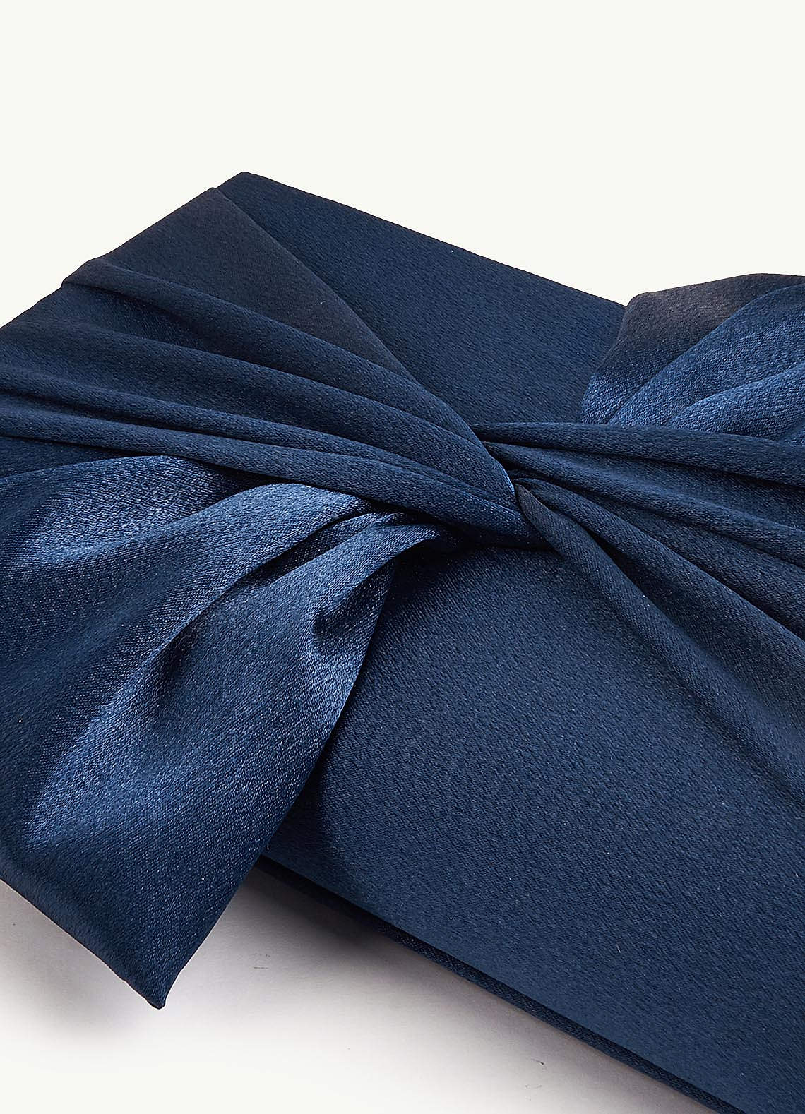 front Satin Twist Bow Clutch