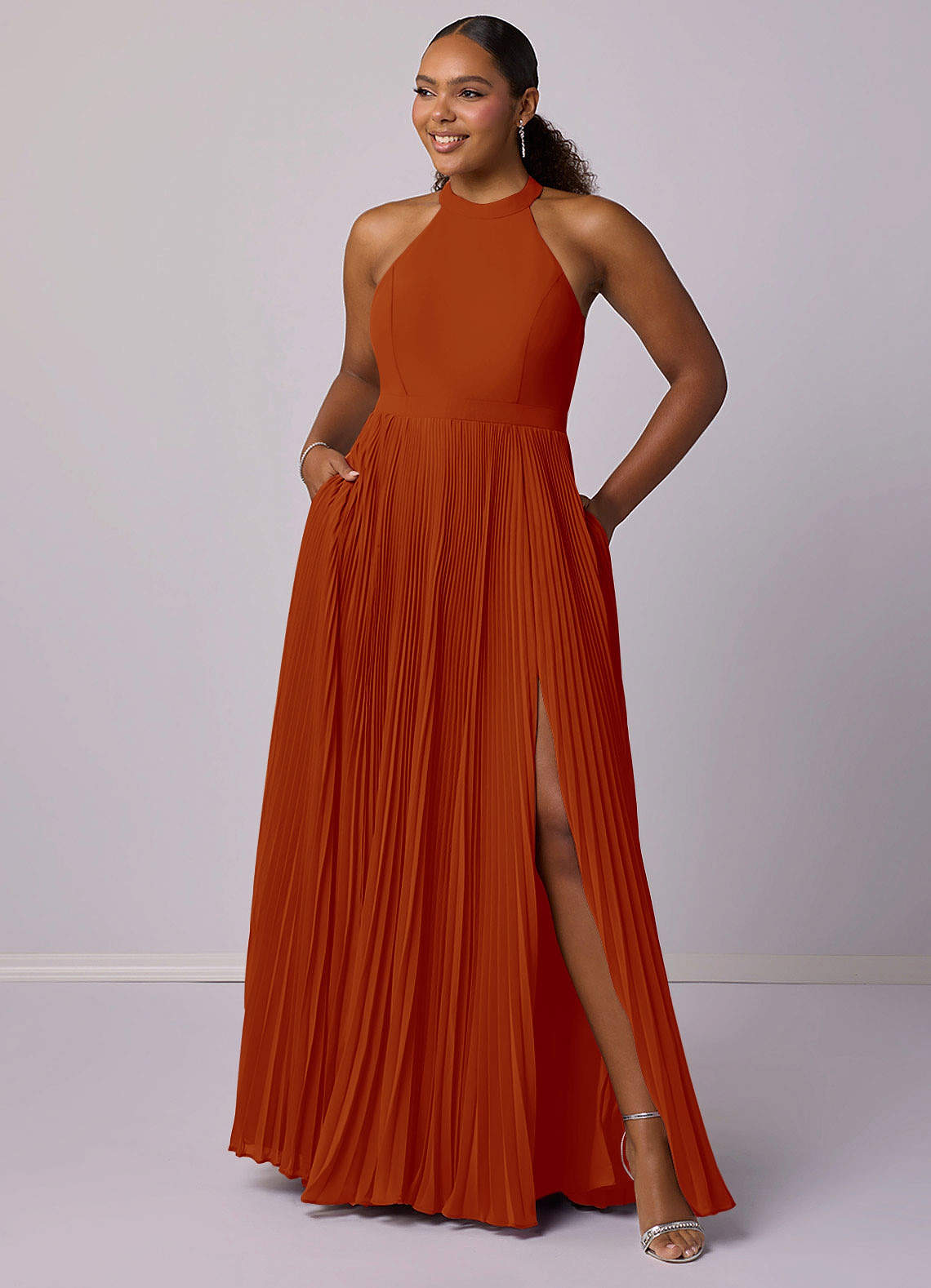 Barbie ♥ Azazie Bridesmaid Dresses Paprika A-Line Pleated Chiffon Dress image10