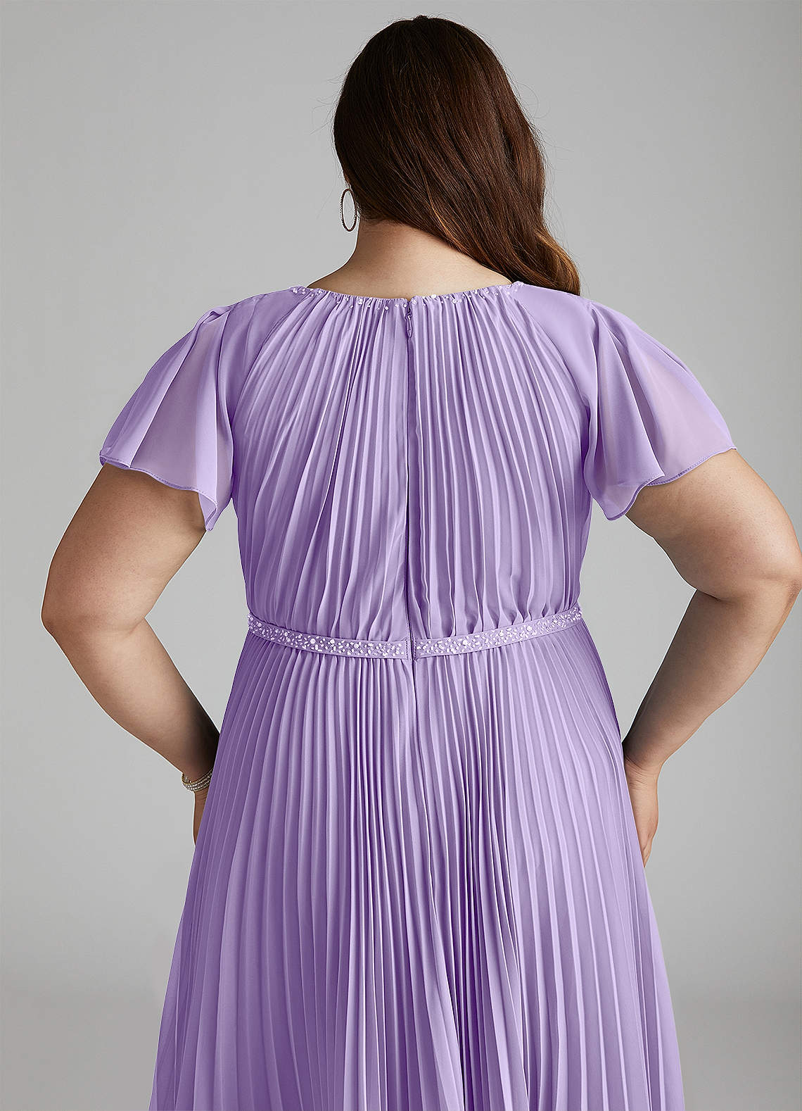 Azazie Kara Modest Bridesmaid Dresses A-Line Pleated Chiffon Floor-Length Dress image13