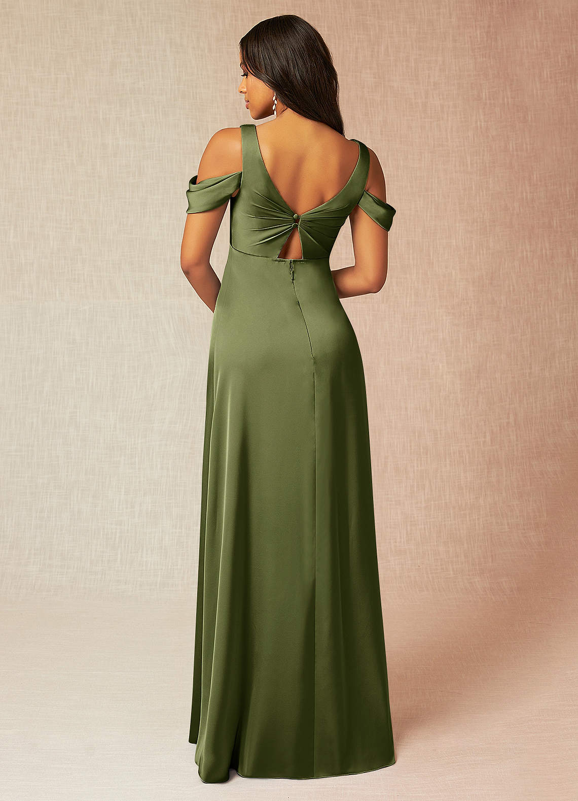 olive green maternity bridesmaid dress Olive Pleated Sash Tie Maternity Midi Dress