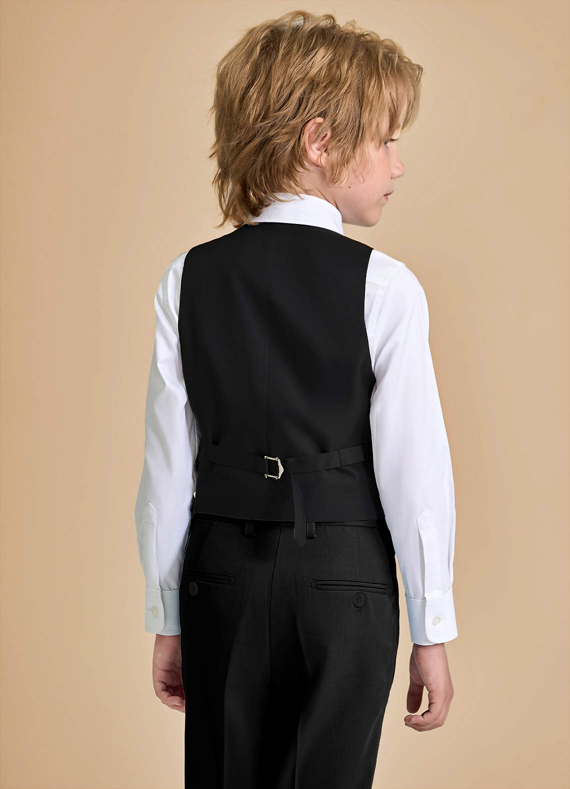front Oliver Black Boys Vest