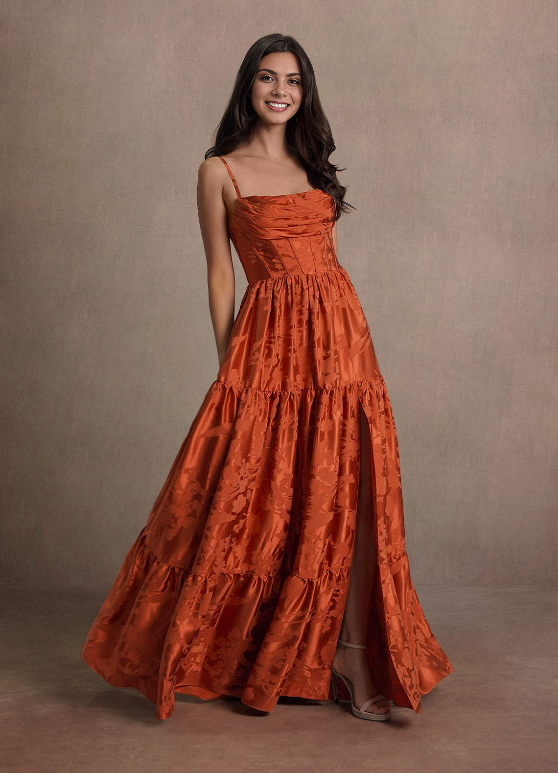 Esmeralda Rust Maxi Dress Ready to Ship | Azazie