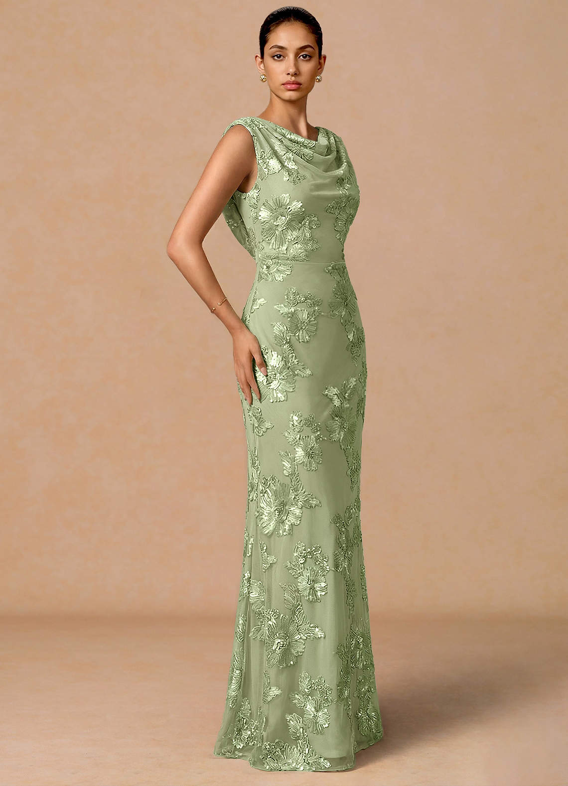 slim fit dress slacks Olga Embellished Sequin Maxi Dress main image 1