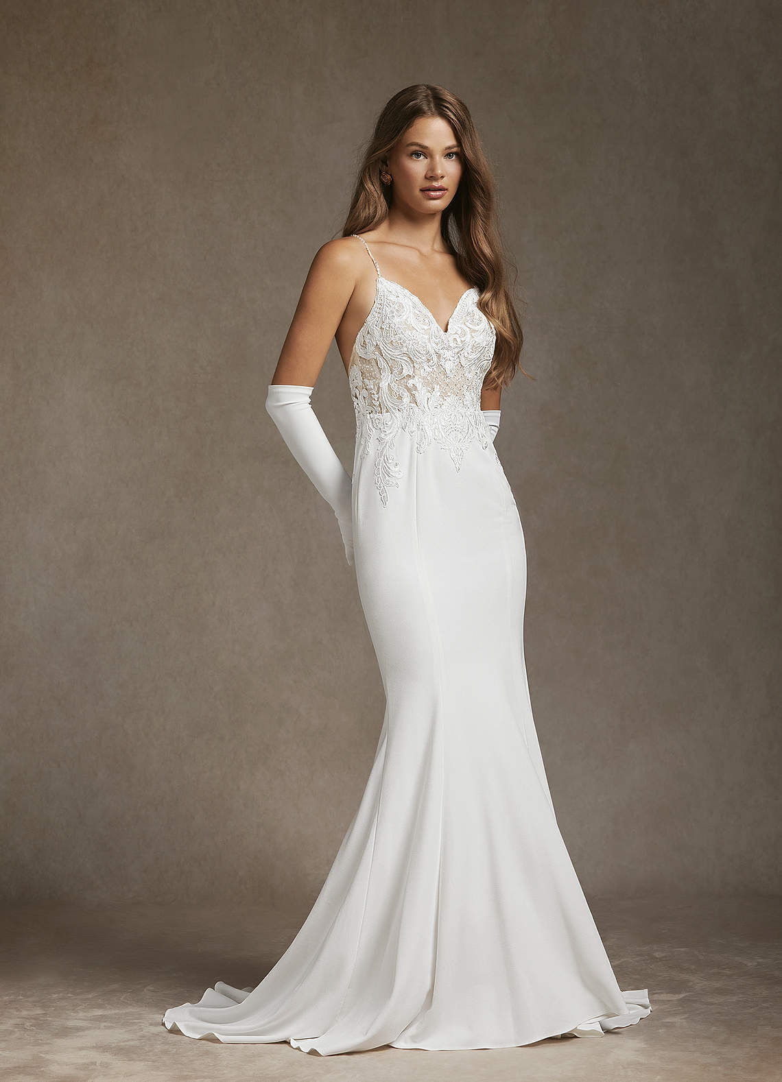 Azazie 2025 Mermaid Sexy White Elegant Wedding Dress Beaded Chapel Train Tulle Illusion Detachable Train