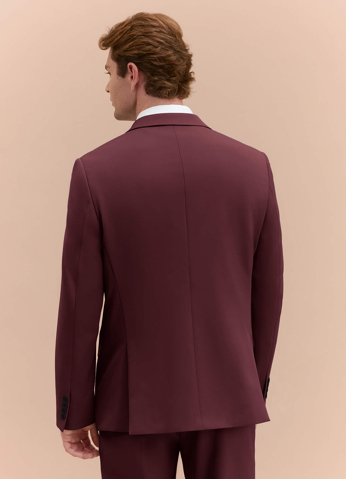front James Cabernet Structured Stretch Suit Jacket