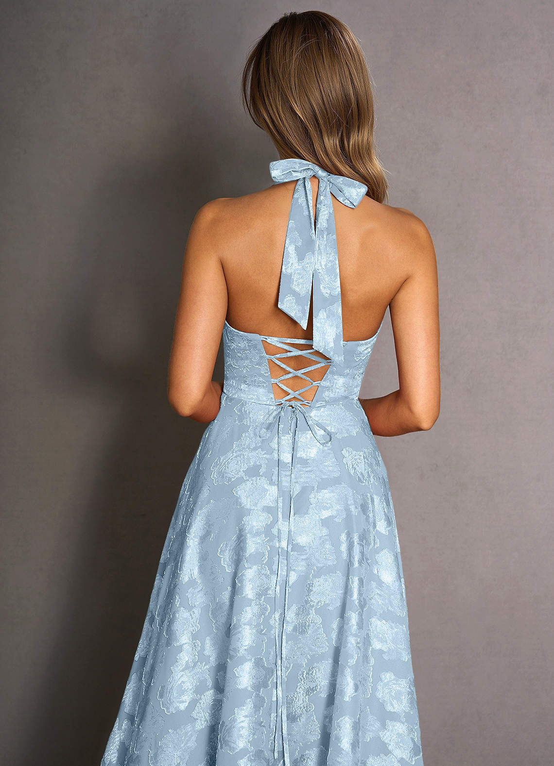 Isabeau Powder Blue Midi Dress | Azazie