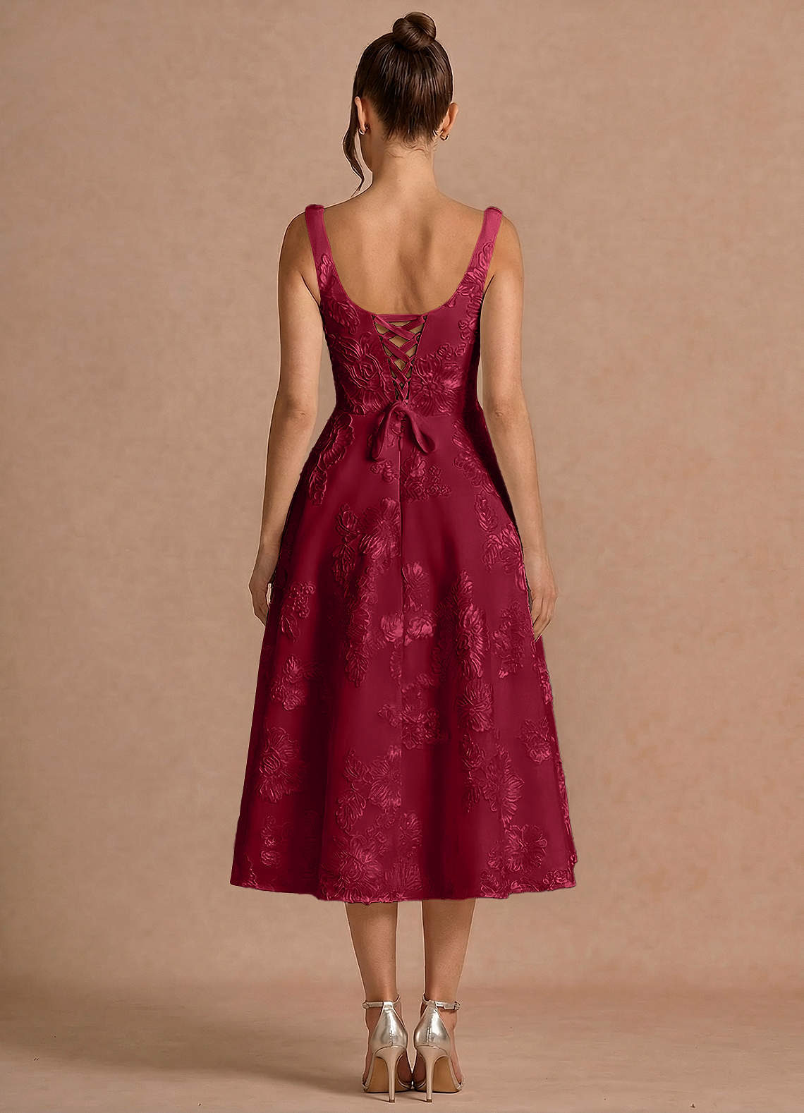 Brynn Burgundy Midi Dress | Azazie Brynn Burgundy Midi Dress | Azazie