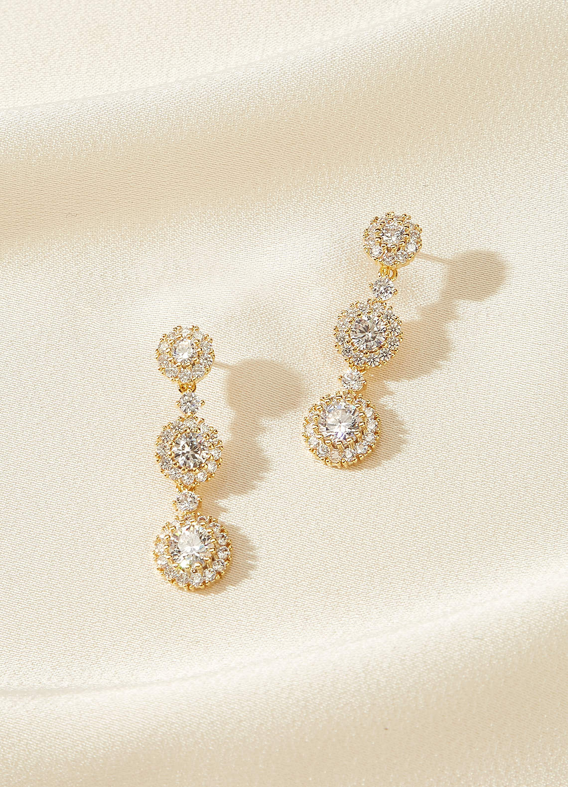 front Iridescent Crystal Drop Earrings