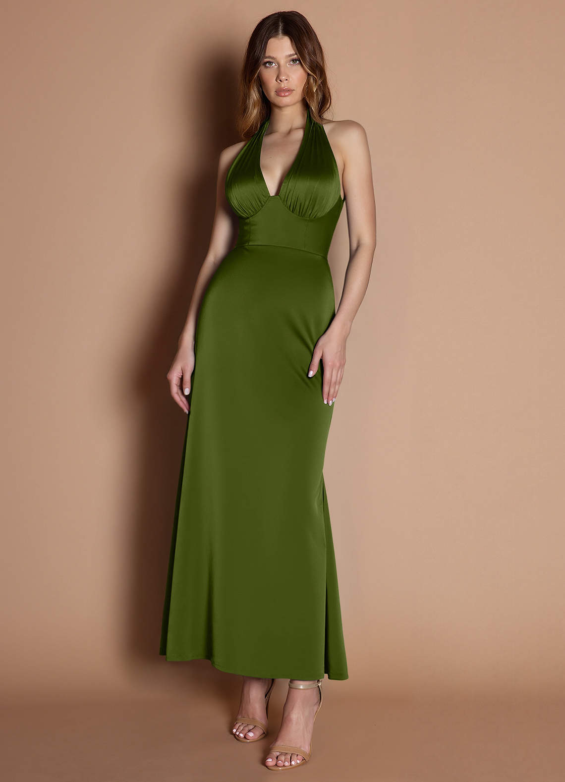 Zephyra Olive Green Mermaid Dress image1