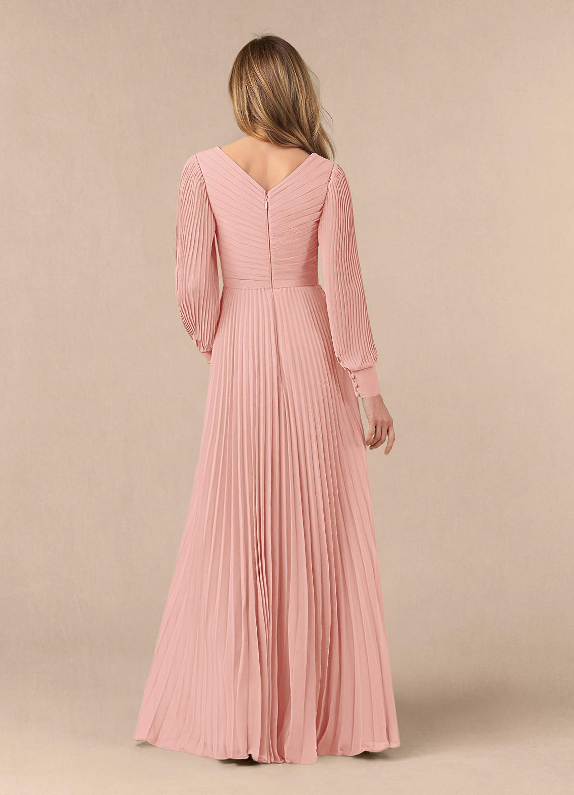 Azazie Zina Mother of the Bride Dresses Rosette A-Line Pleated Chiffon Dress image3