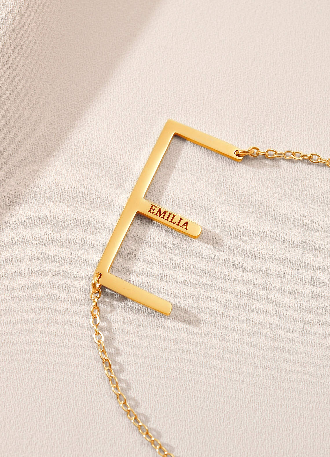 front Custom Name Necklace with Personalized Initial Design