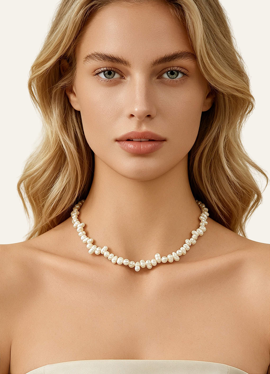 front Freshwater Pearl Strand Necklace