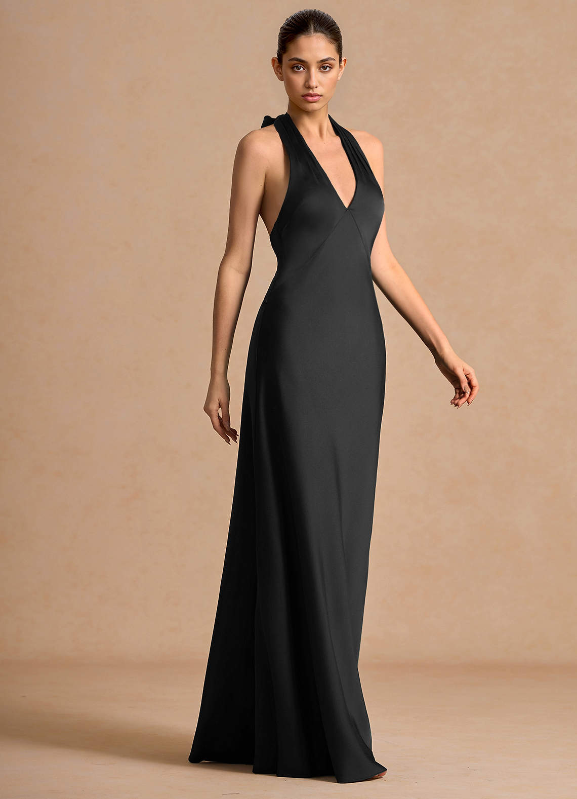 rust dress formal Rust Formal Dress Straps Ruched Floor Length Sheath Formal Dress With Slit main image 0