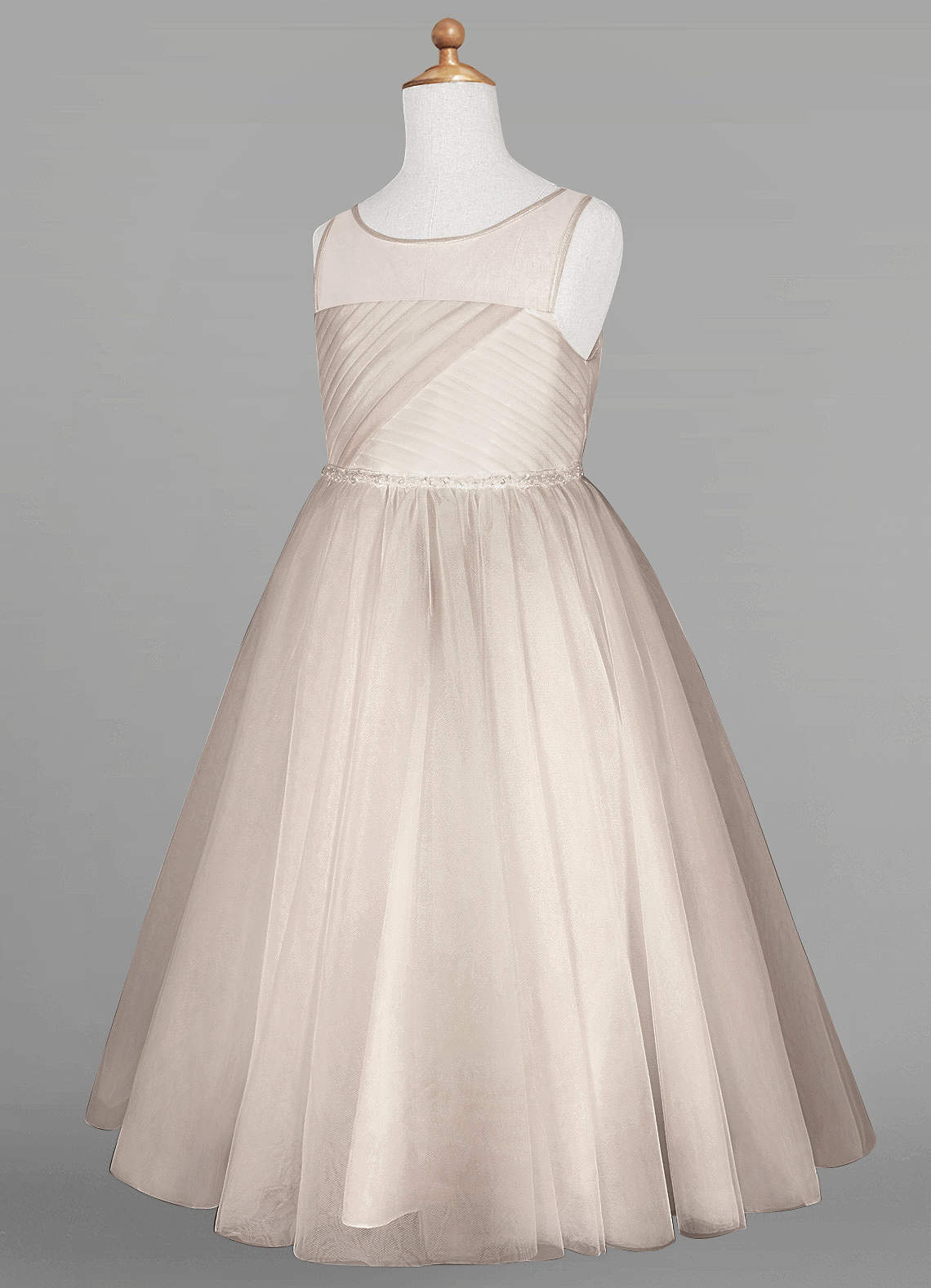 Azazie Brienne Flower Girl Dresses Ball-Gown Sequins Tulle Tea-Length Dress image1