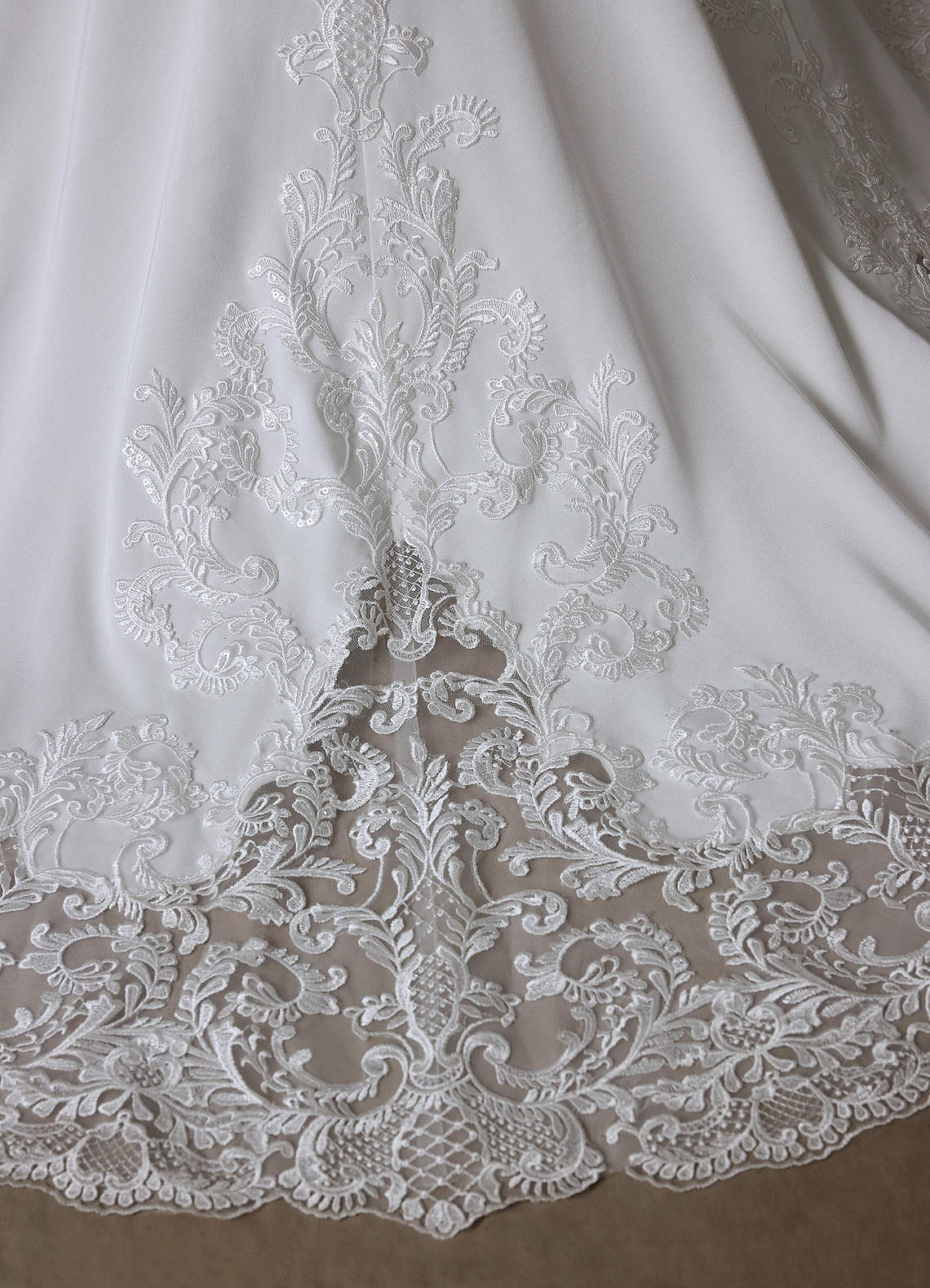 Azazie Isadora Diamond White Champagne Mermaid Lace Dress | Azazie