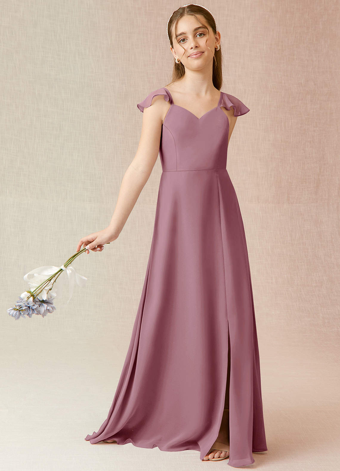 Junior bridesmaid cheap dresses mauve