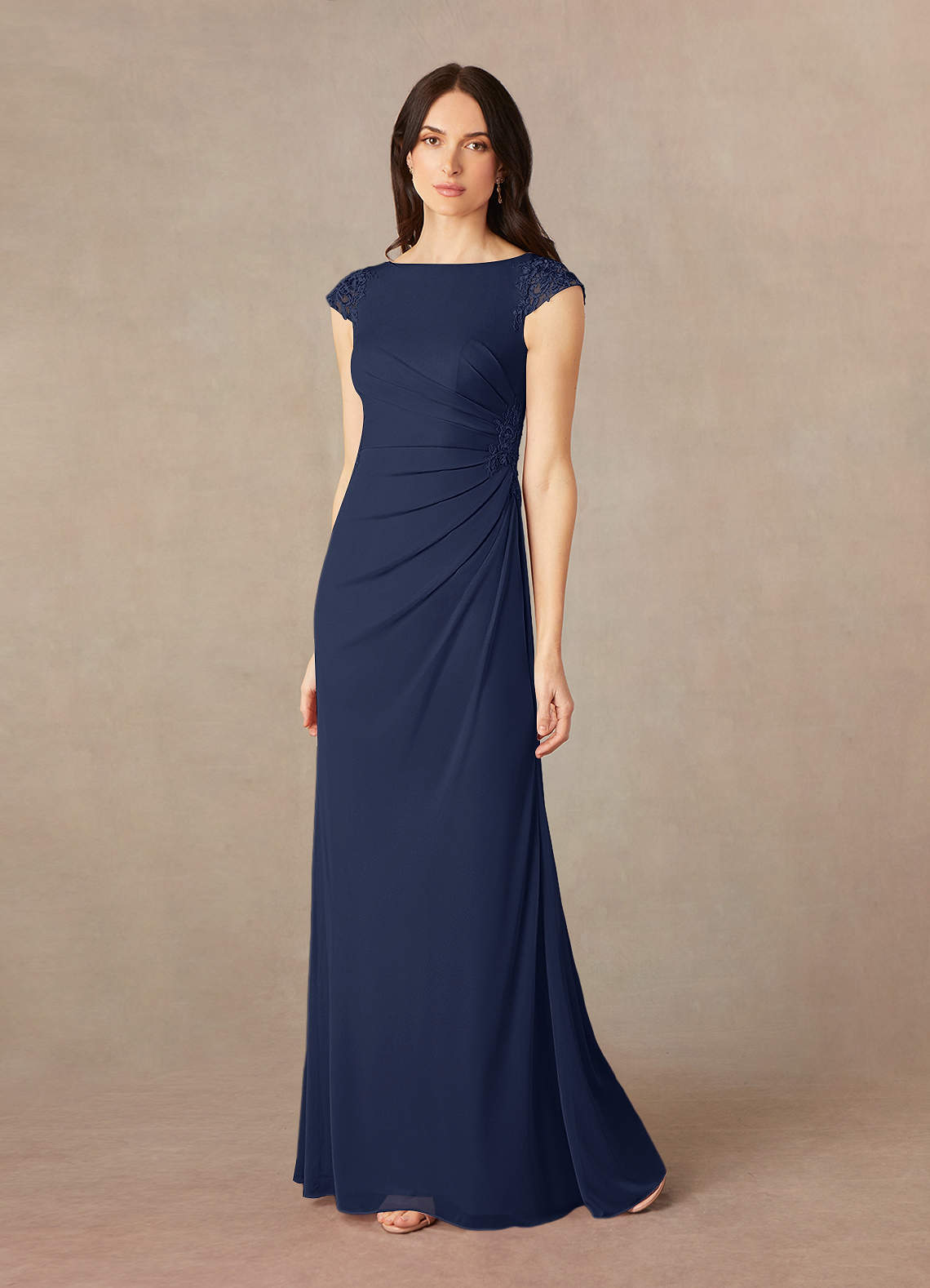 Azazie Janie Kleider für die Brautmutter Meerjungfrau-Linie Spitze Kleid Dunkelmarine image1