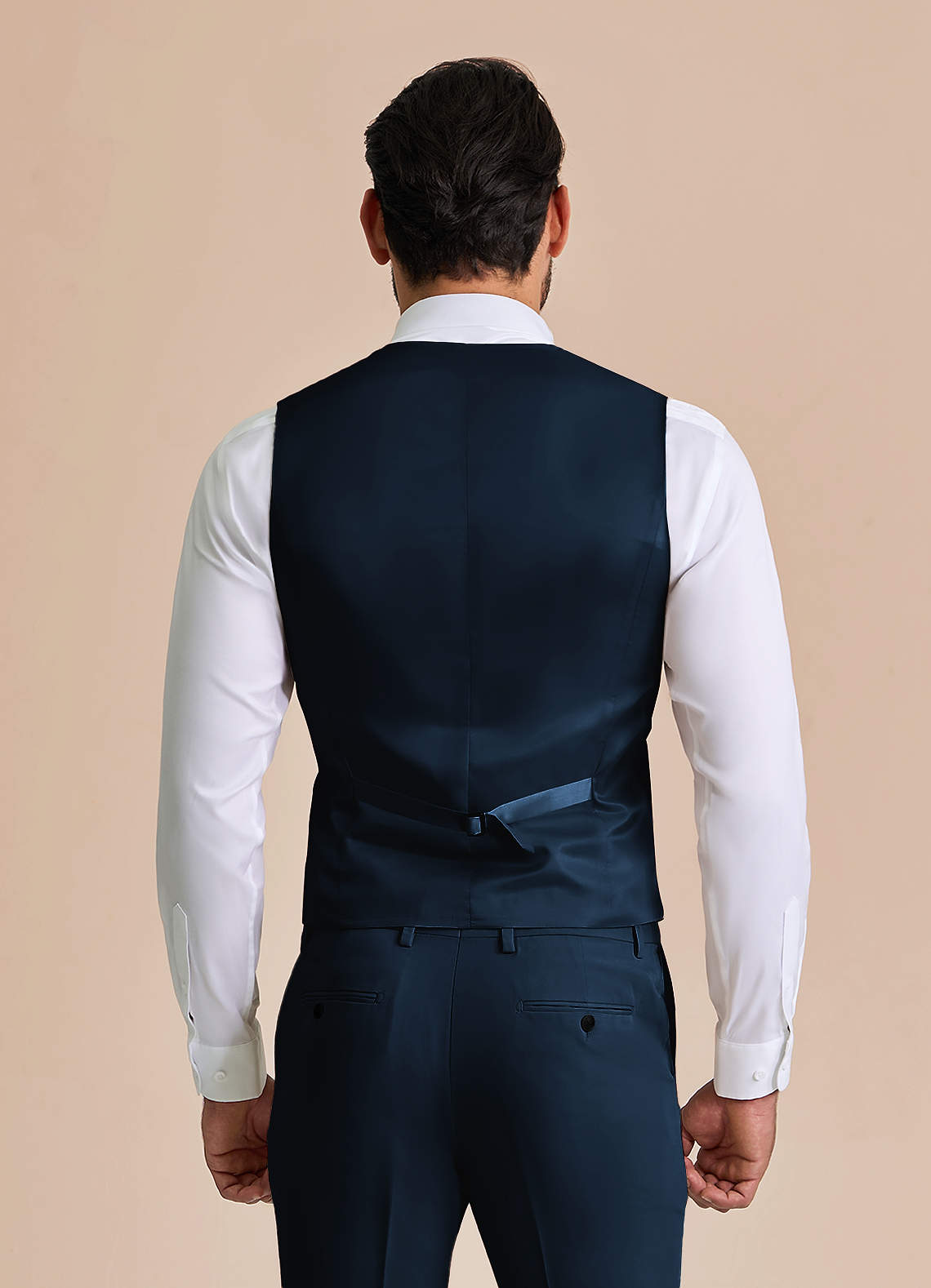 front William Navy Blue Comfort Blend Suit Vest