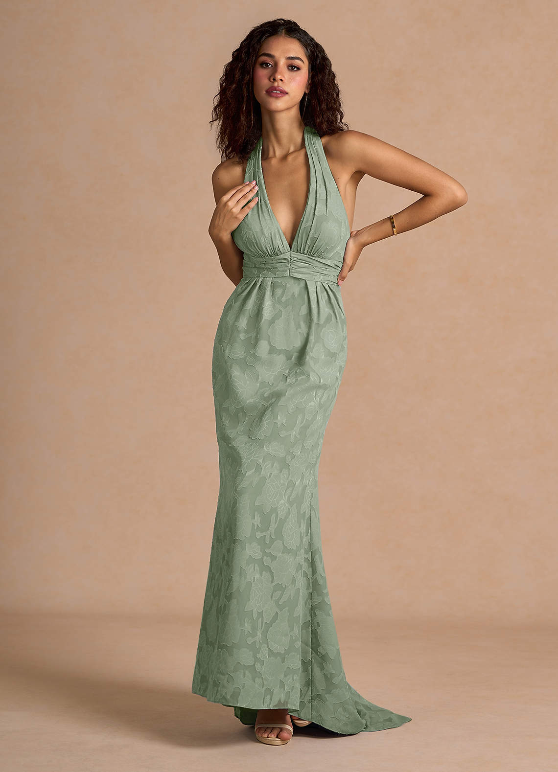 Briony Pistachio Maxi Dress Ready to Ship | Azazie