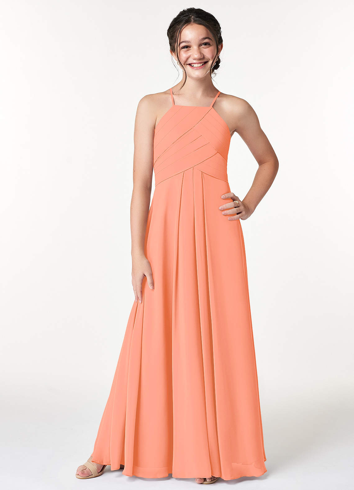 Azazie Ginger Junior Bridesmaid Dress in Sunset | Azazie