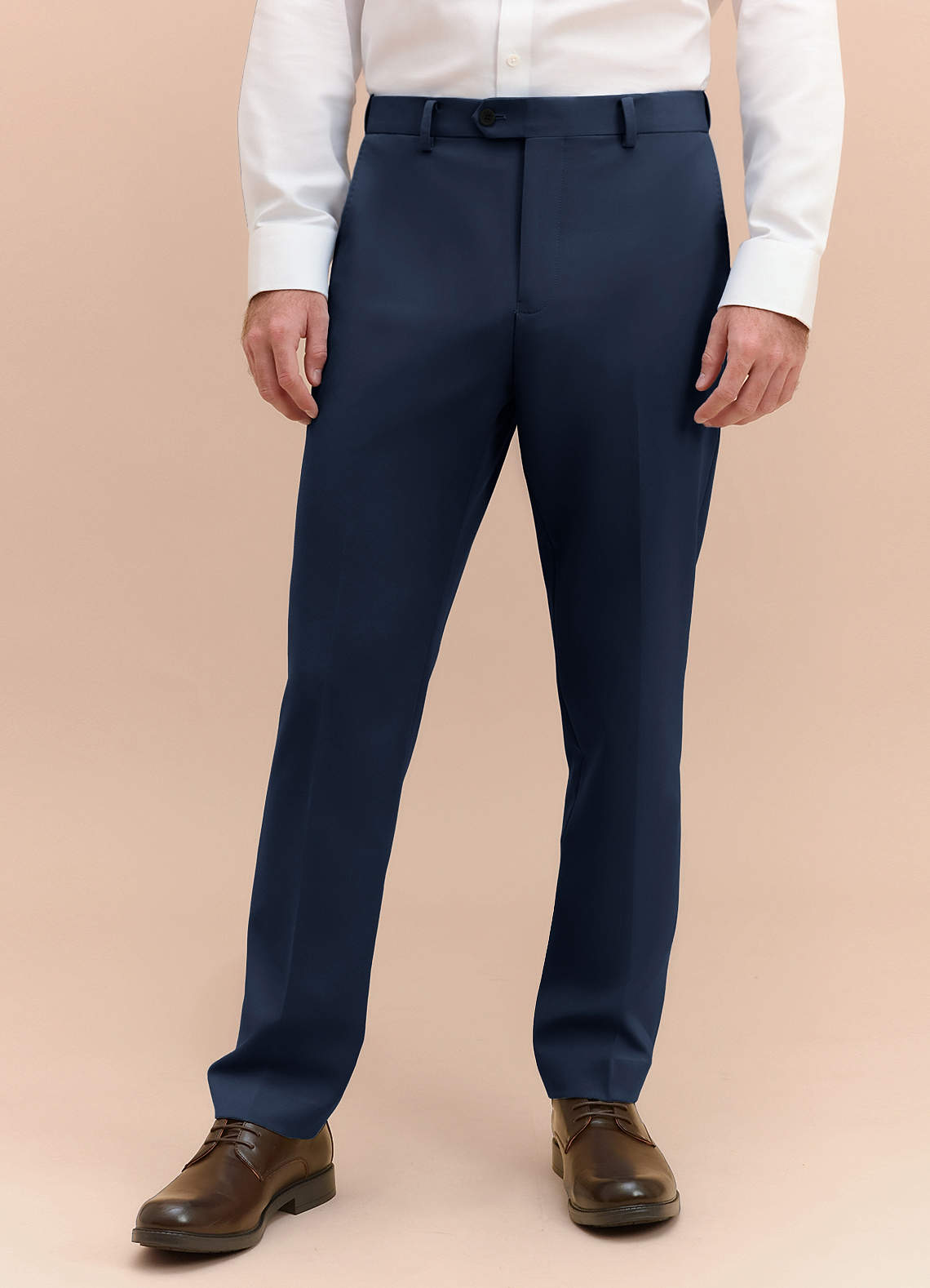 front James Dark Navy Structured Stretch Dress Pants