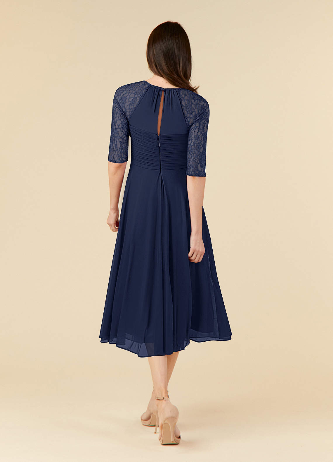 Azazie Gracelyn Mother of the Bride Dresses Dark Navy A-Line Lace Dress image1