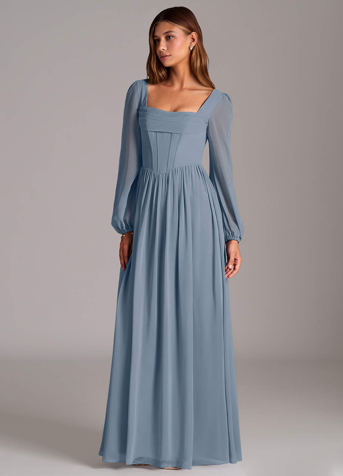 Azazie Maree Bridesmaid Dresses Twilight A-Line Corset Chiffon Dress image1