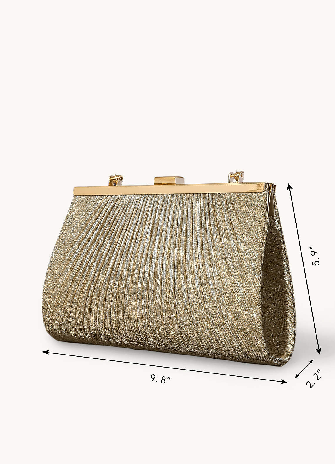 front Glitter Pleated Handbag