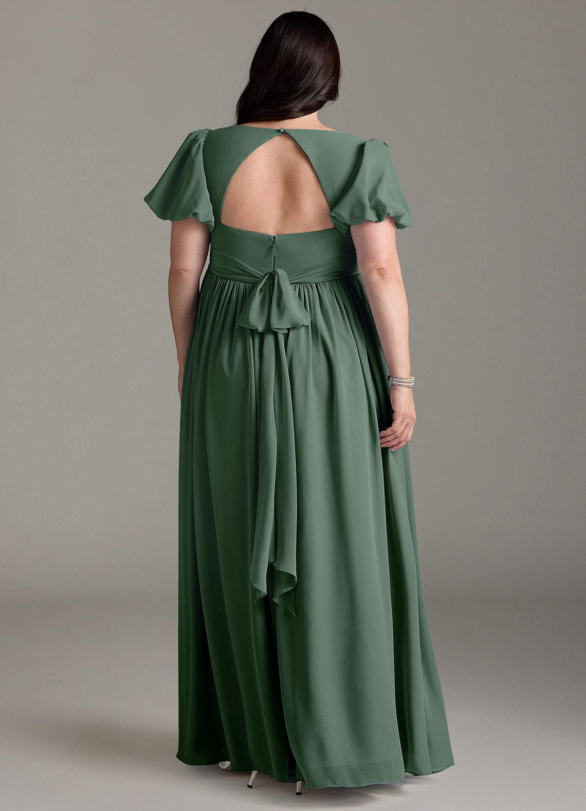 Azazie Madisynn Vestidos de dama de honra para maternidade Vestir Arco Comprimento do chão Chiffon image5