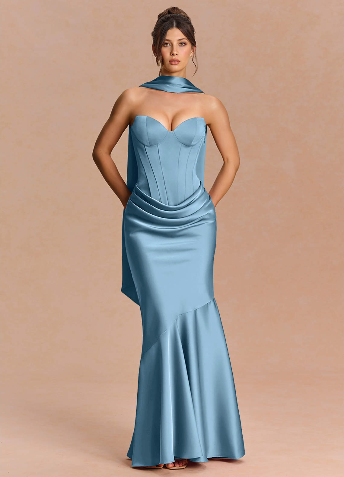 steel blue maxi dress Euphemia delivering a look that El General Ropa PV22 SHEIN Maternity Black Long Color:Black Wine