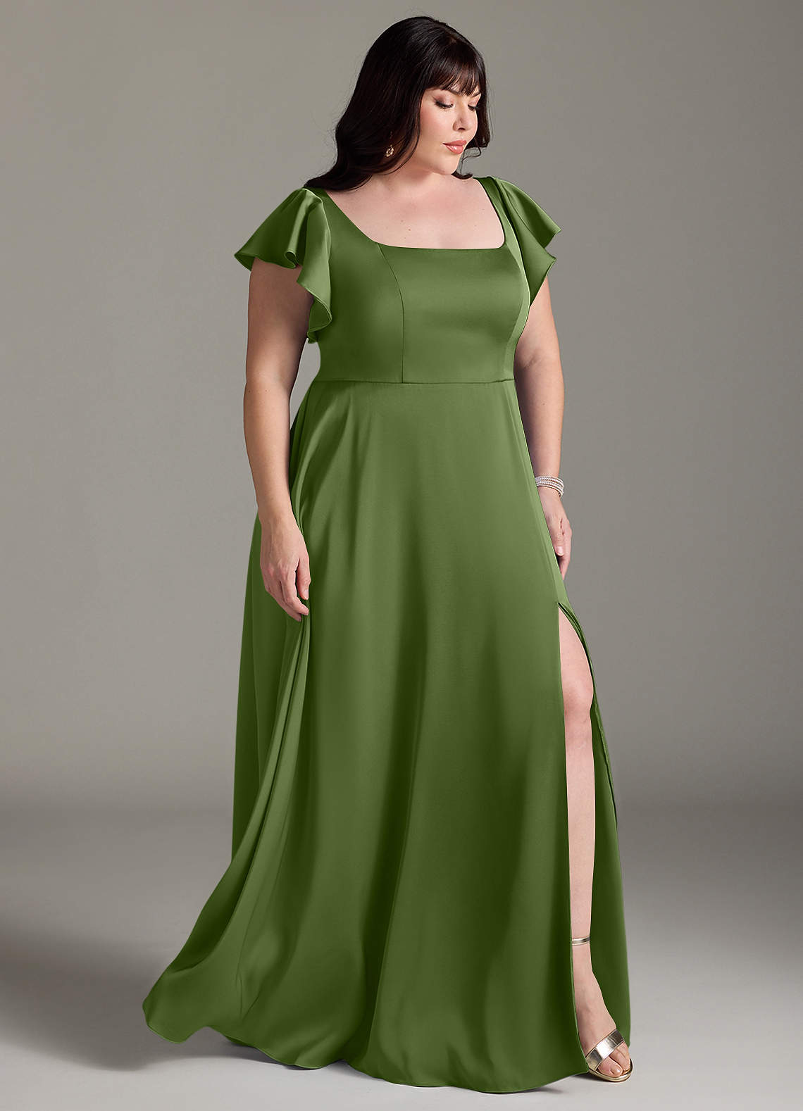 Azazie Bondi Bridesmaid Dresses Juniper A-Line Bow Stretch Satin Dress image8