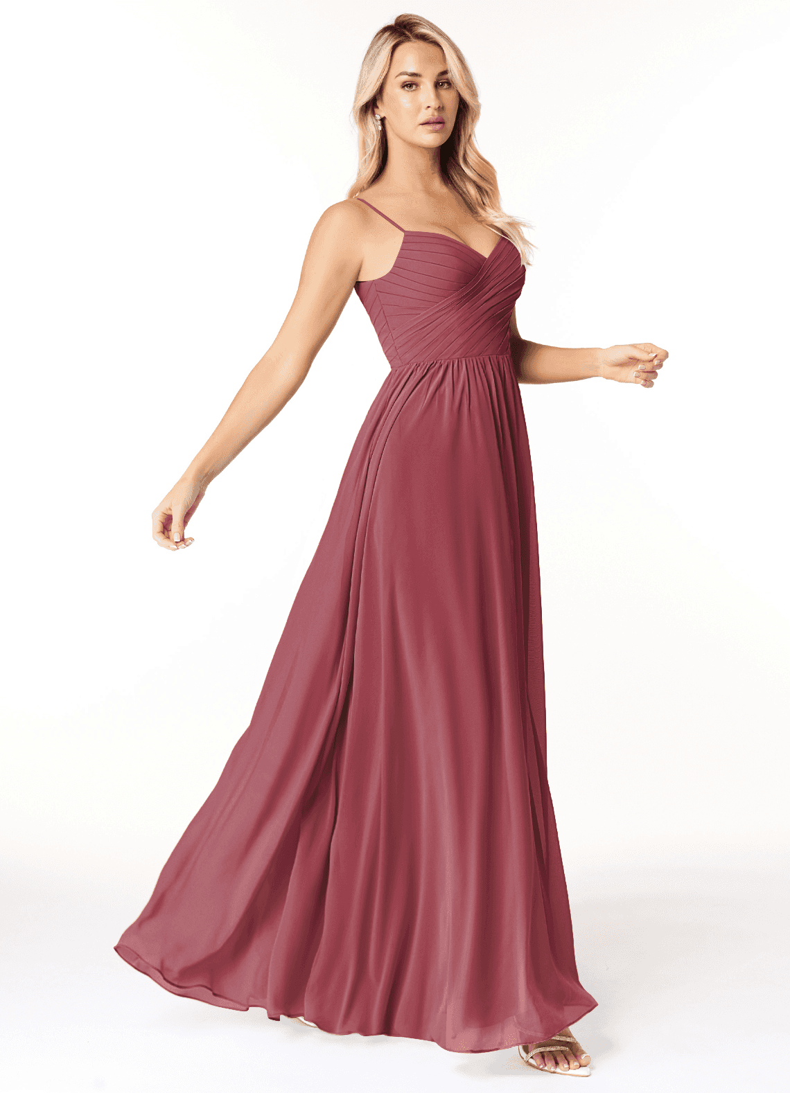 white christmas dresses Evening Grace Chiffon Midi Dress in Merlot Curves 2XL / Merlot main image 0