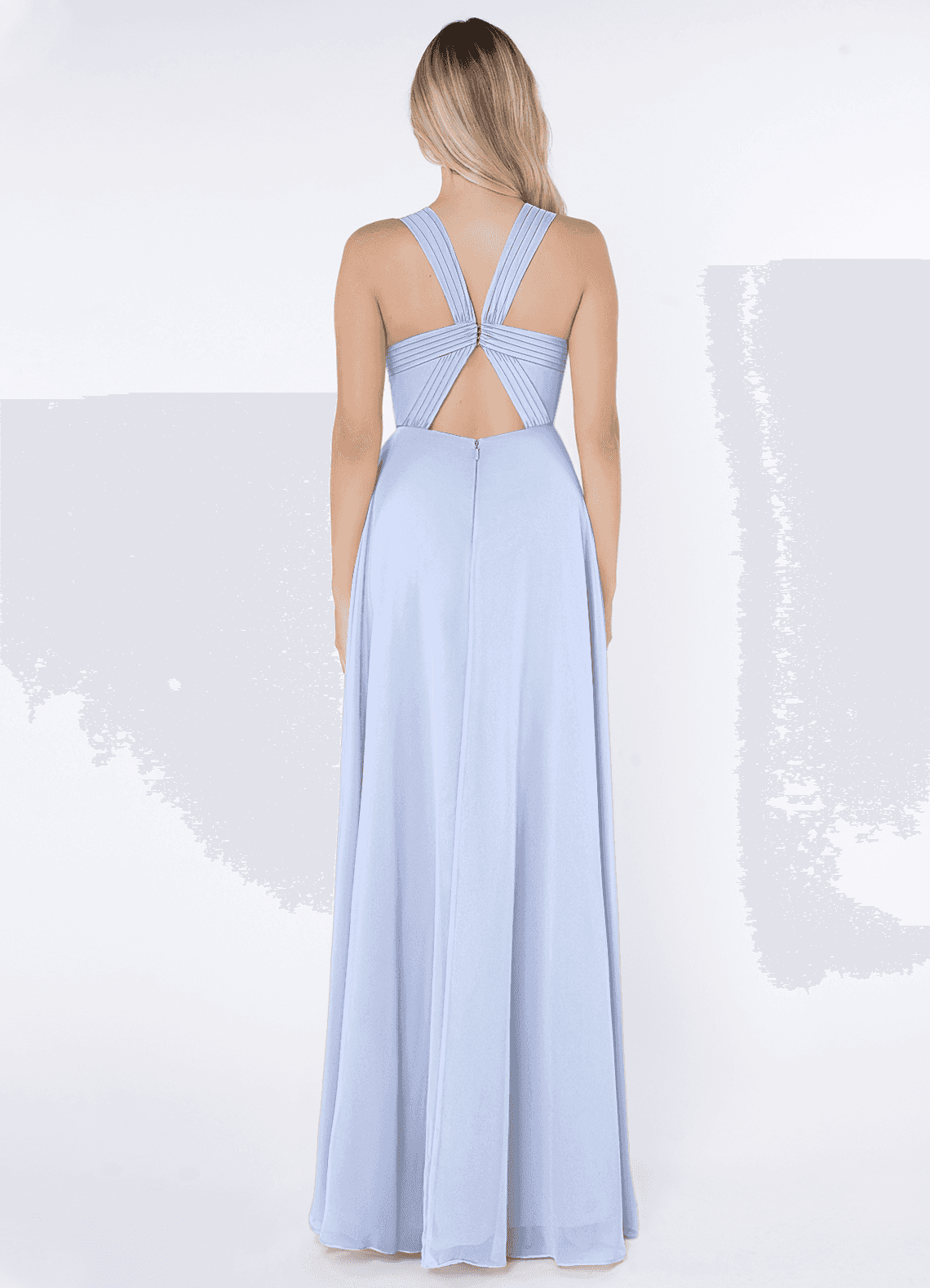 janey chiffon a line dress Dreamyannie Women Wedding Dress A-Line V-Neck Long Sleeves Lace/Satin Bridal  Dress With Split Front – Dreamyannie UK main image 0