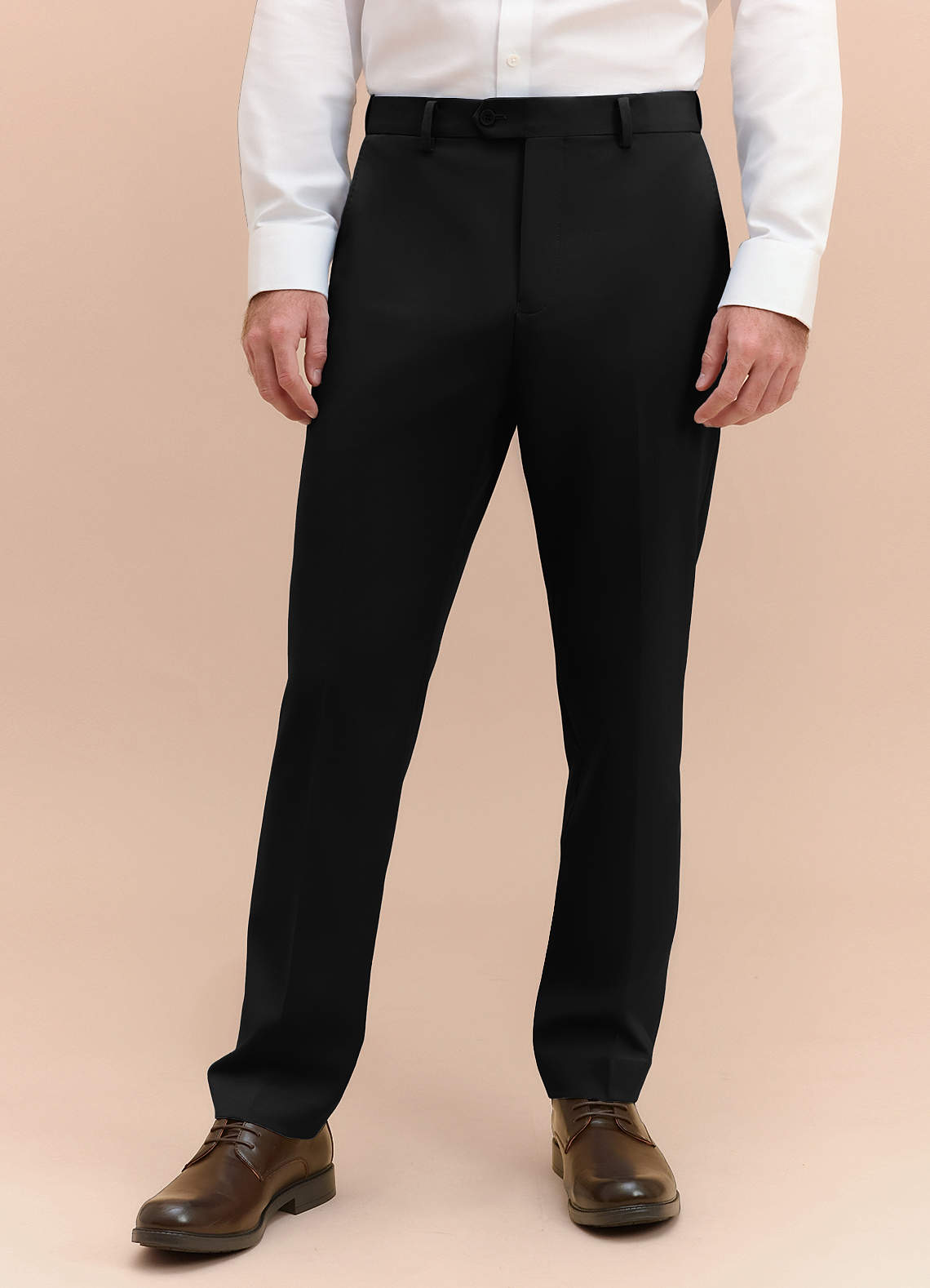 front James Black Structured Stretch Dress Pants