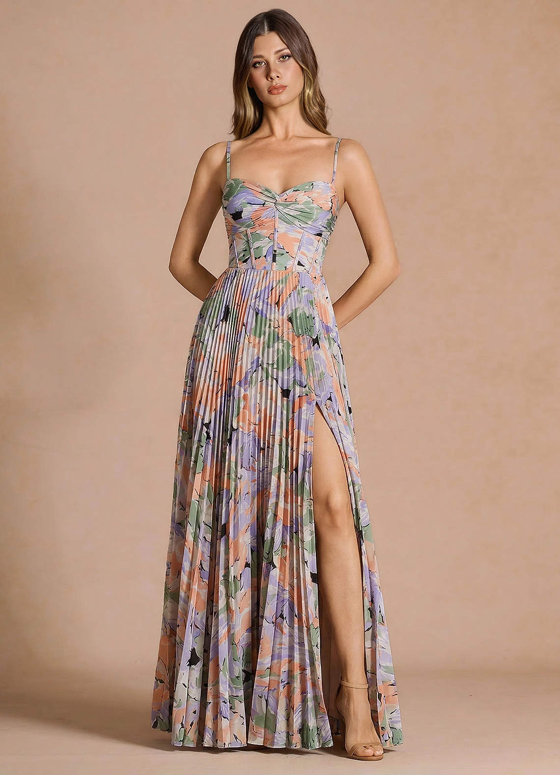 green bridesmaid dresses with purple flowers Vesper Maxi Dress Ready to Ship Color:Hunter/Rose Gold rehearsal dinners ladies kaftan Women's Dress Coats |