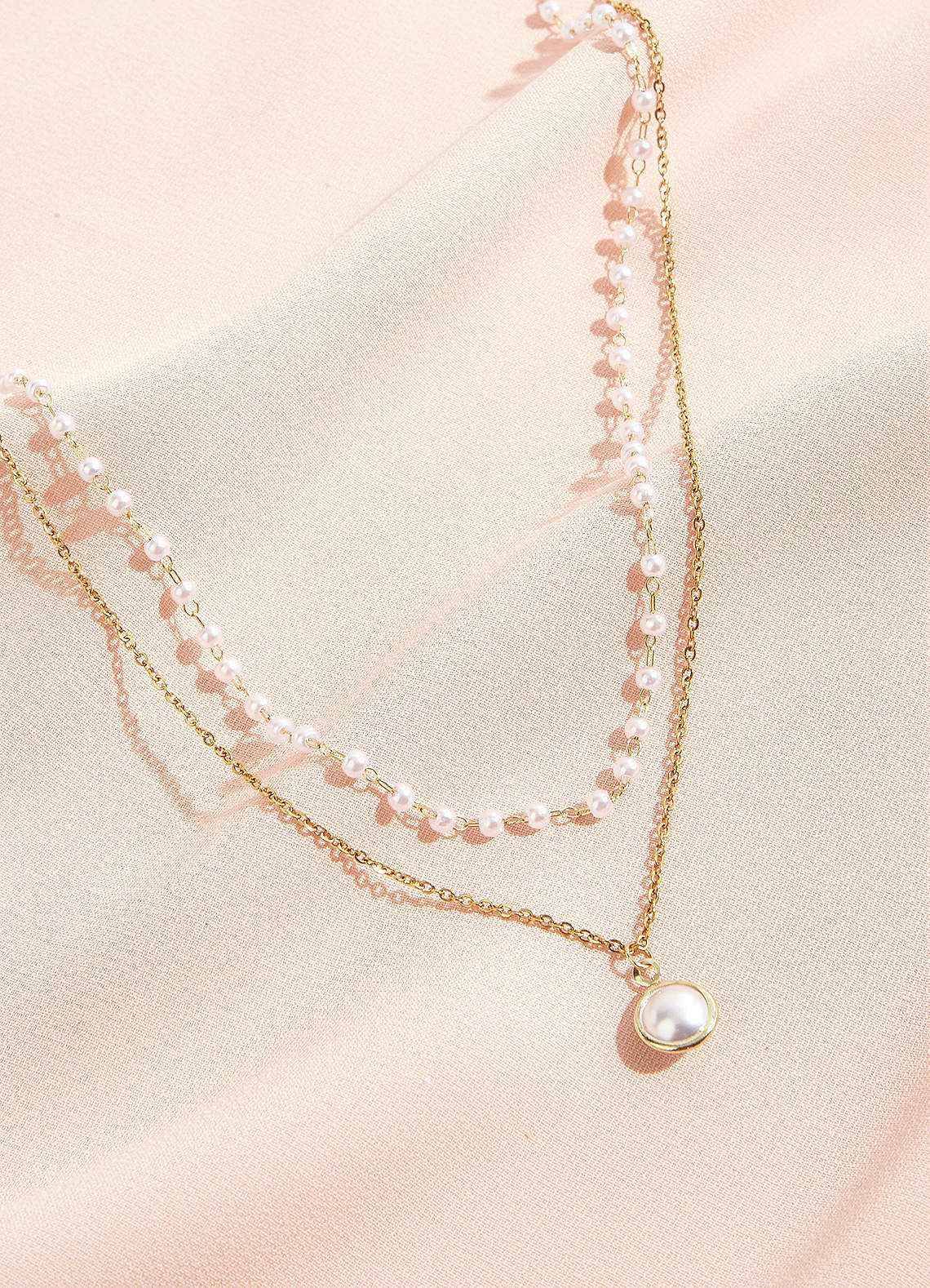 Two Pearls Charming And Chic Gold Double Pearl Necklace | Azazie