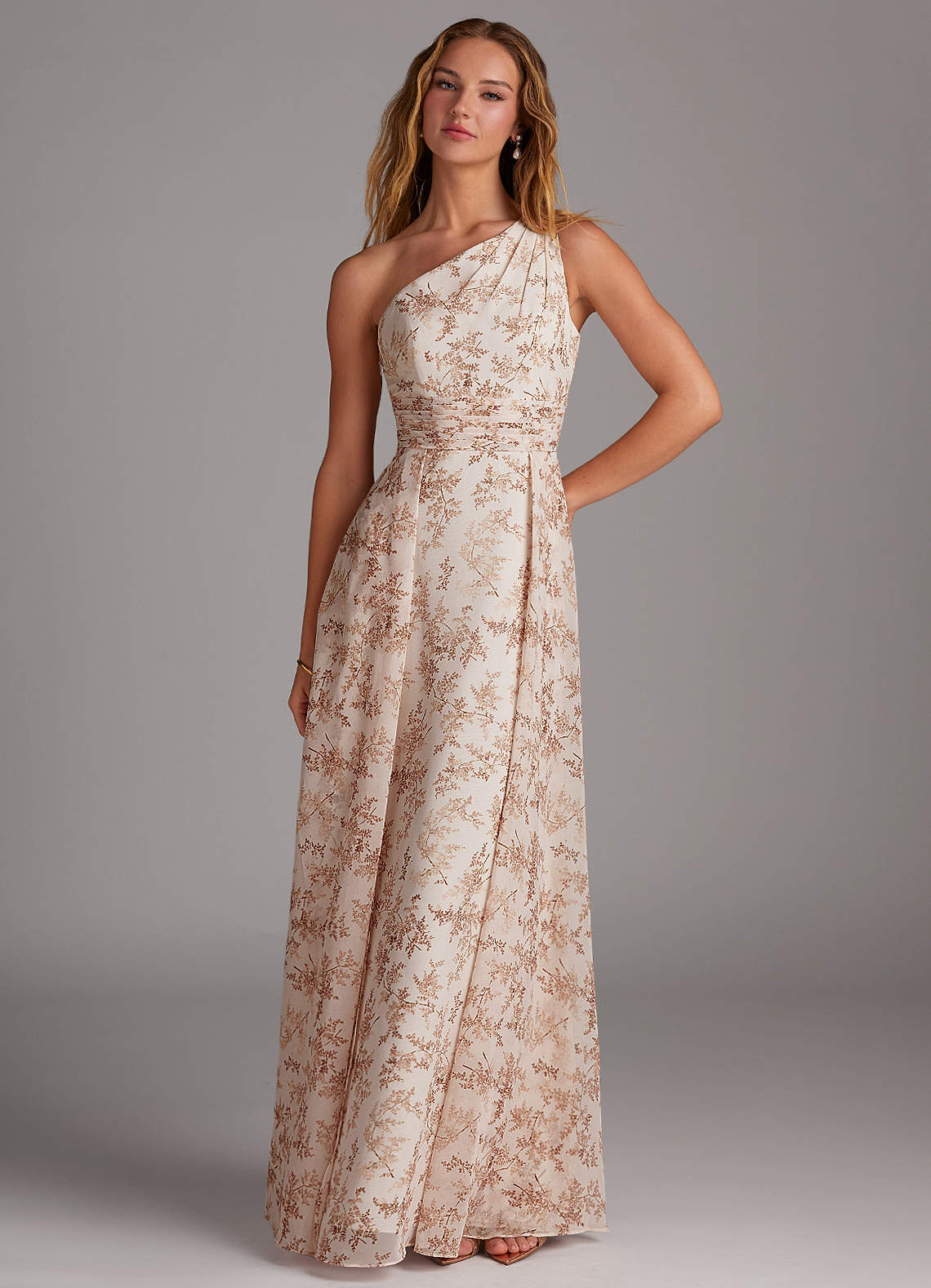 One Shoulder A-line Pink Chiffon Bridesmaid Dresses One Shoulder A-line Pink Chiffon Bridesmaid Dresses