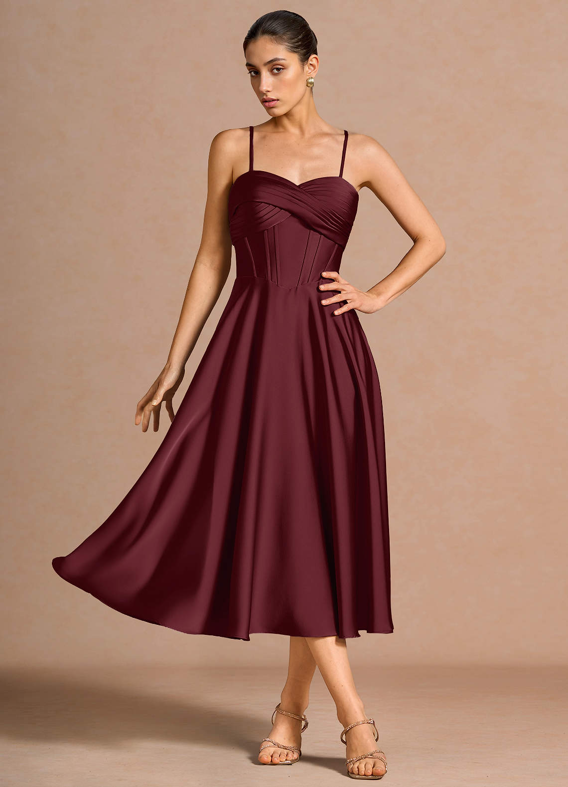 wine red midi dress Lilyia Wine Midi Dress