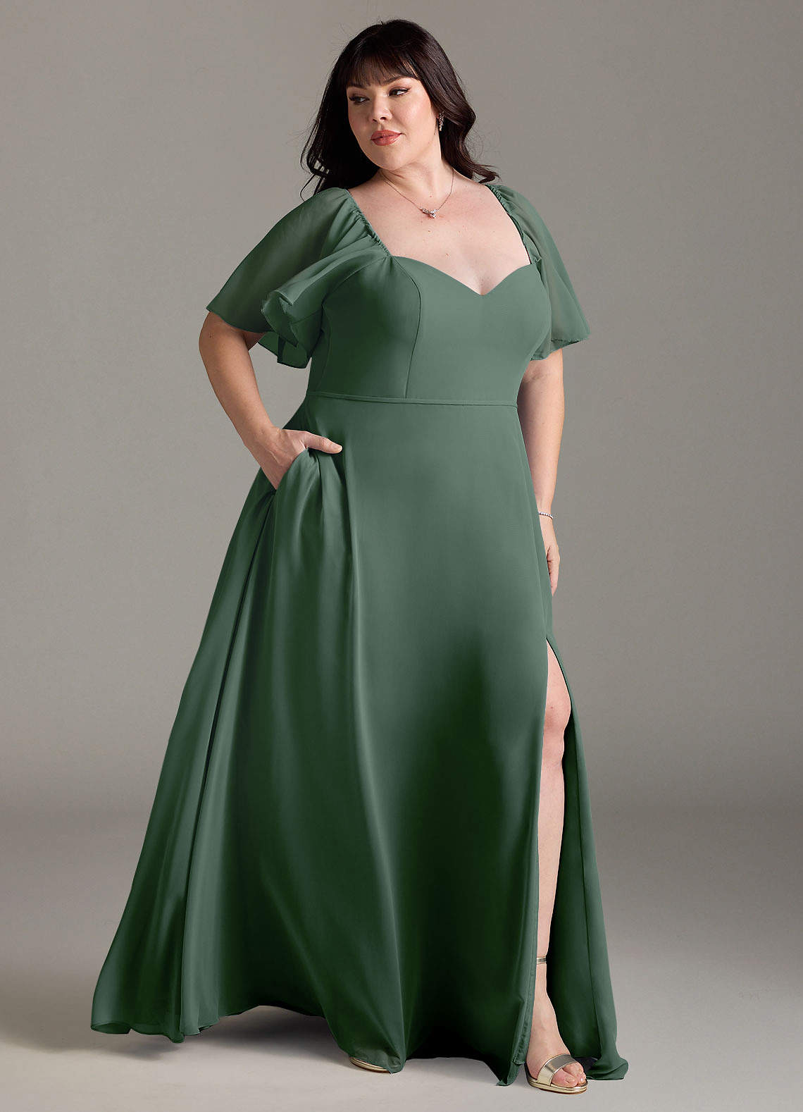chloe bridesmaid dress Dusty Rose Satin Bridesmaid Dress A-Line Floor-Length