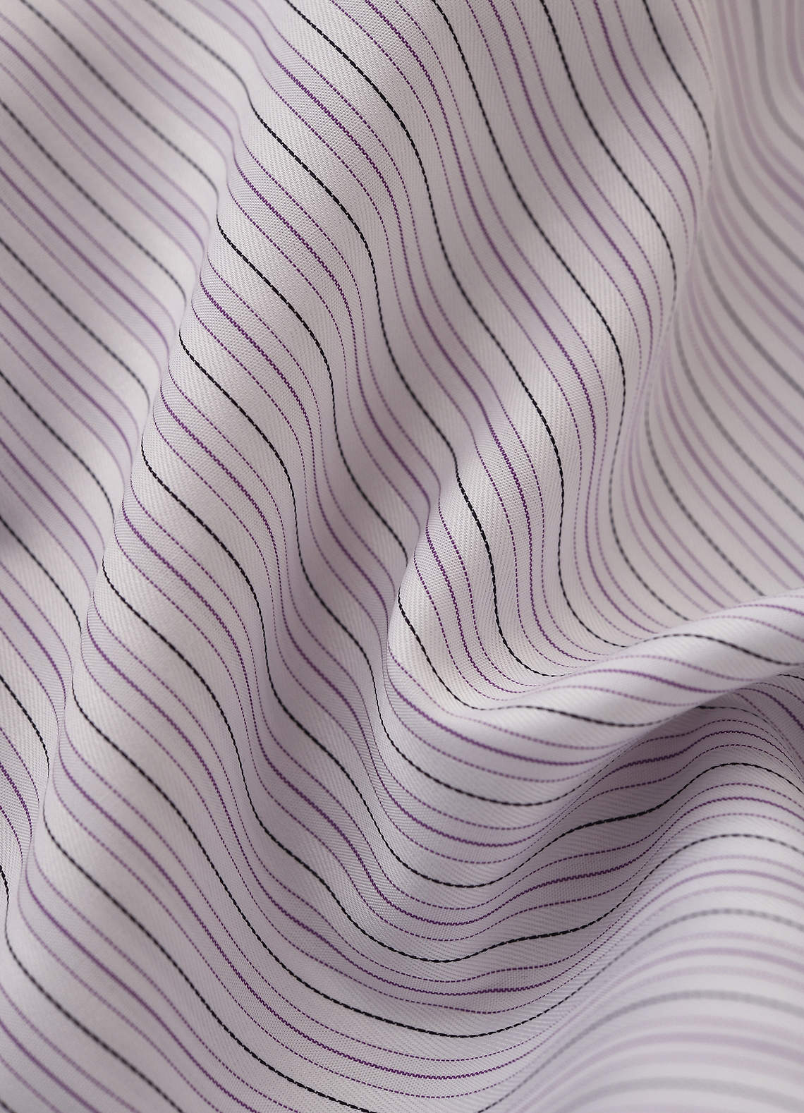 front Aiden Deep Purple Black 100% Cotton Non-Iron Striped Dress Shirt